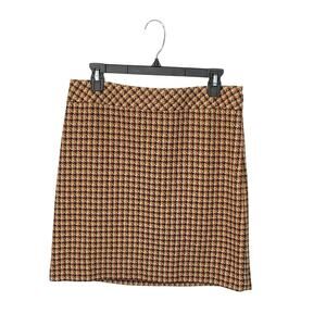 LOFT 70s Style Wool Houndstooth A-Line Skirt Size 6 Small